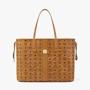 MCM Tan Logo Pattern Tote